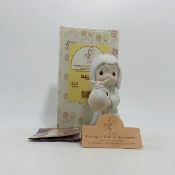 PRECIOUS MOMENTS "Making A Trail To Bethlehem" Porcelain Figurine Boxed 1995 - Picture 7 of 10